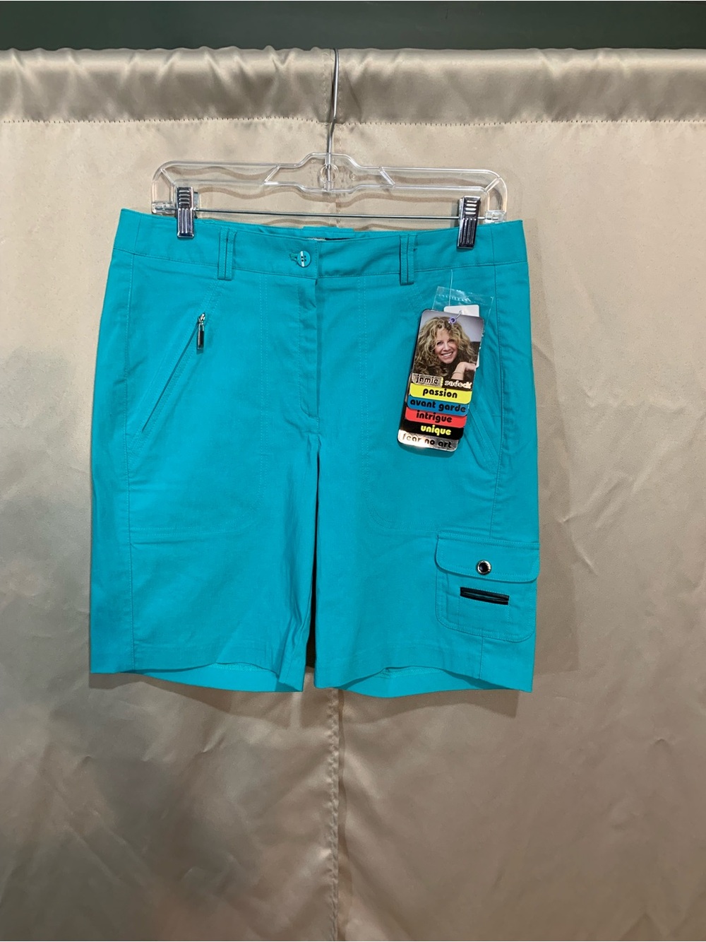 jamie sadock Turquoise Performance Cargo Shorts waist 16 rise 12 inseam 9 #23/1